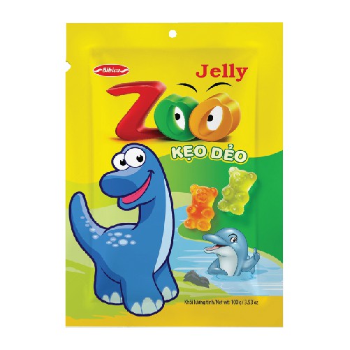 ( HSD: T5/2022) Kẹo dẻo hương trái cây Bibica Zoo Jelly gói 100g