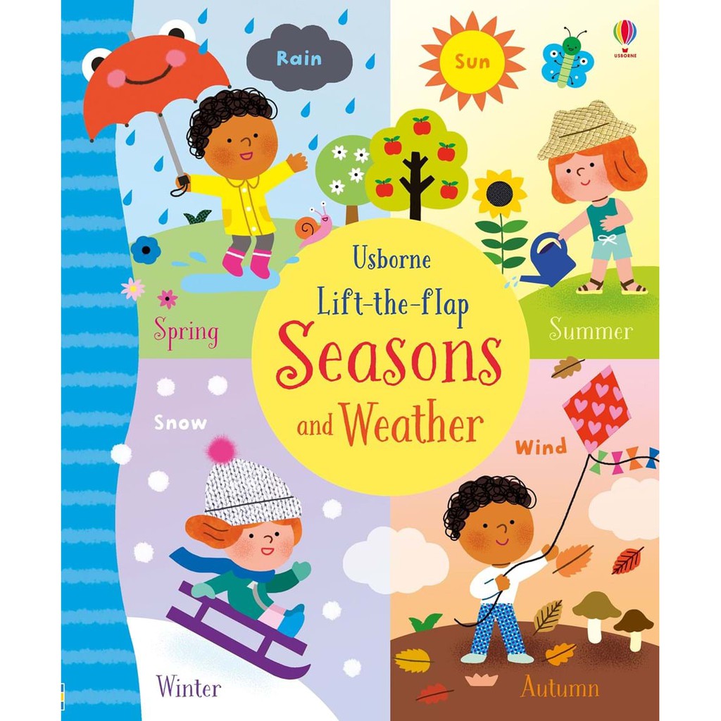 Sách Usborne - tương tác lật mở cho bé 6-8 tuổi Lift-the-flap Seasons and Weather