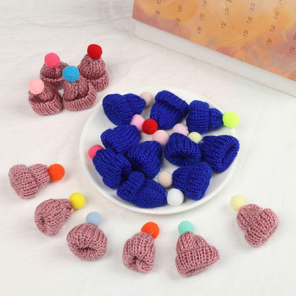 Set 10 Phụ Kiện Cài Tóc / Kẹp Tóc Hình Nón / Búp Bê Bằng Len Dễ Thương Cho