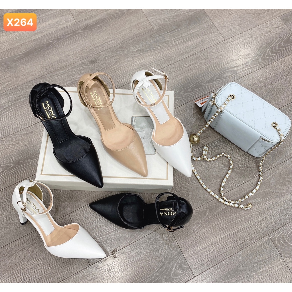 Sandal bít mũi thời trang công sở gót trụ 7cm - X264