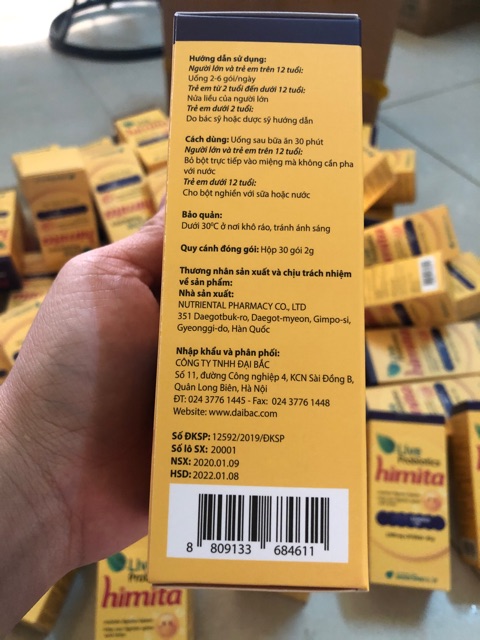Men vi sinh Himita Probiotics Hộp 30 gói