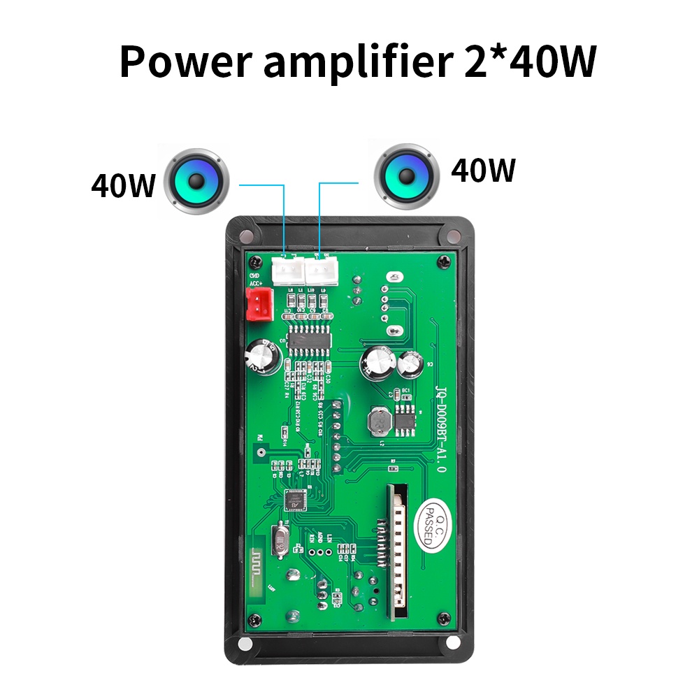Mô Đun Khuếch Đại Âm Thanh mp3 2*40W Hỗ Trợ Bluetooth 5.0 5V-26V Cho Xe Hơi FM Radio mp3