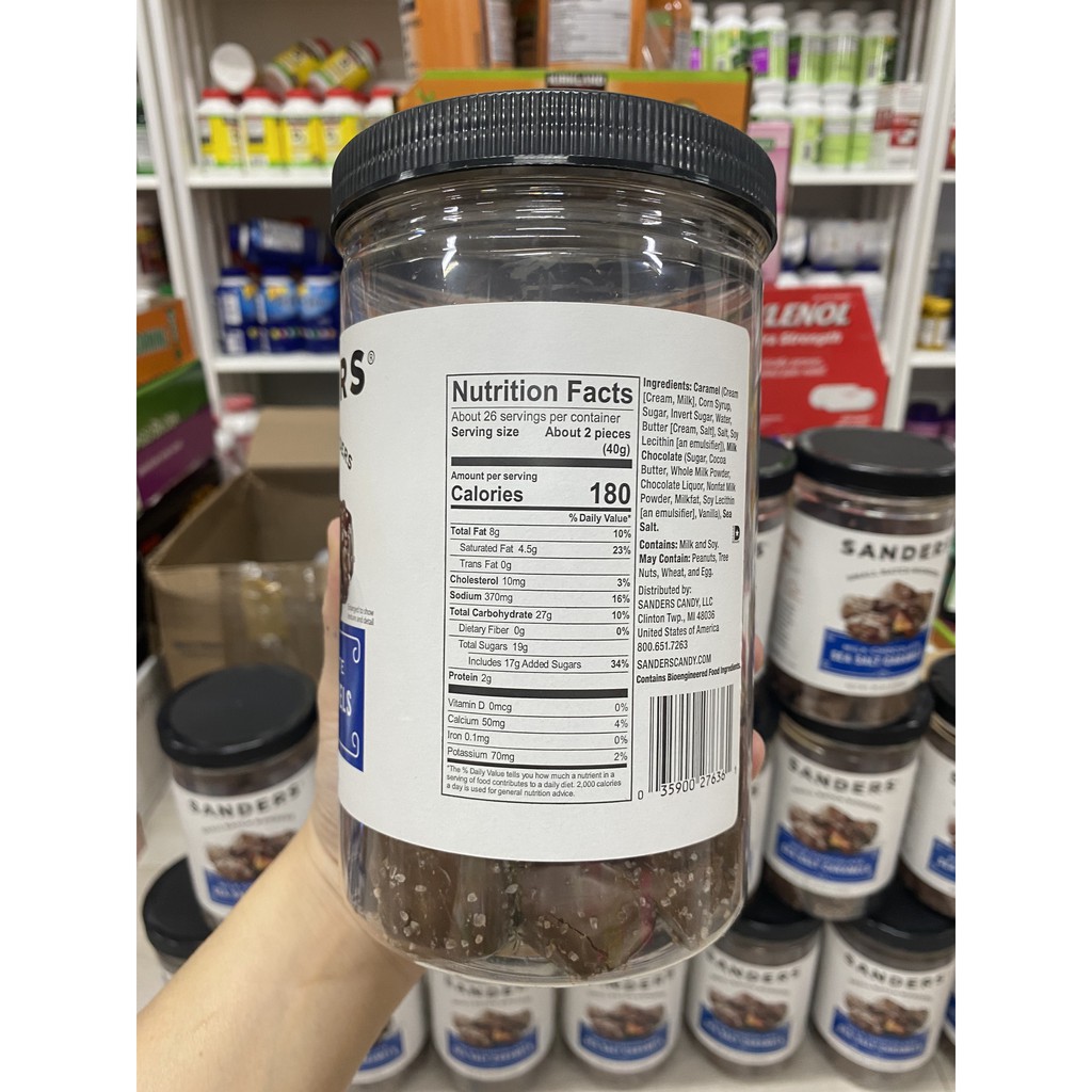 Socola Sanders muối biển - Sea salt caramels 1.02KG usa