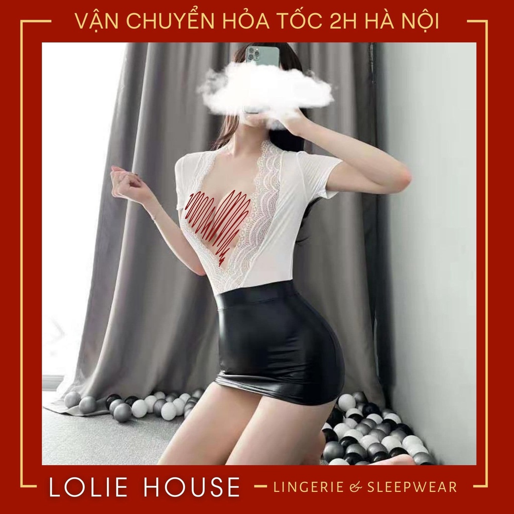 Bộ đồ ngủ cosplay thư ký sexy dáng váy đầm ngủ ôm body cosplay giáo viên sexy LOLIE HOUSE - CP49 | BigBuy360 - bigbuy360.vn