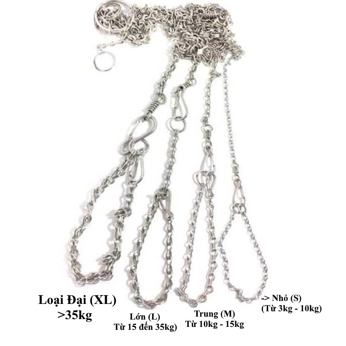 DÂY DẮT KÈM VÒNG CỔ CHO CHÓ MÈO THÚ CUNG Chất liệu INOX Bền đẹp Chắc chắn Dài 140cm
