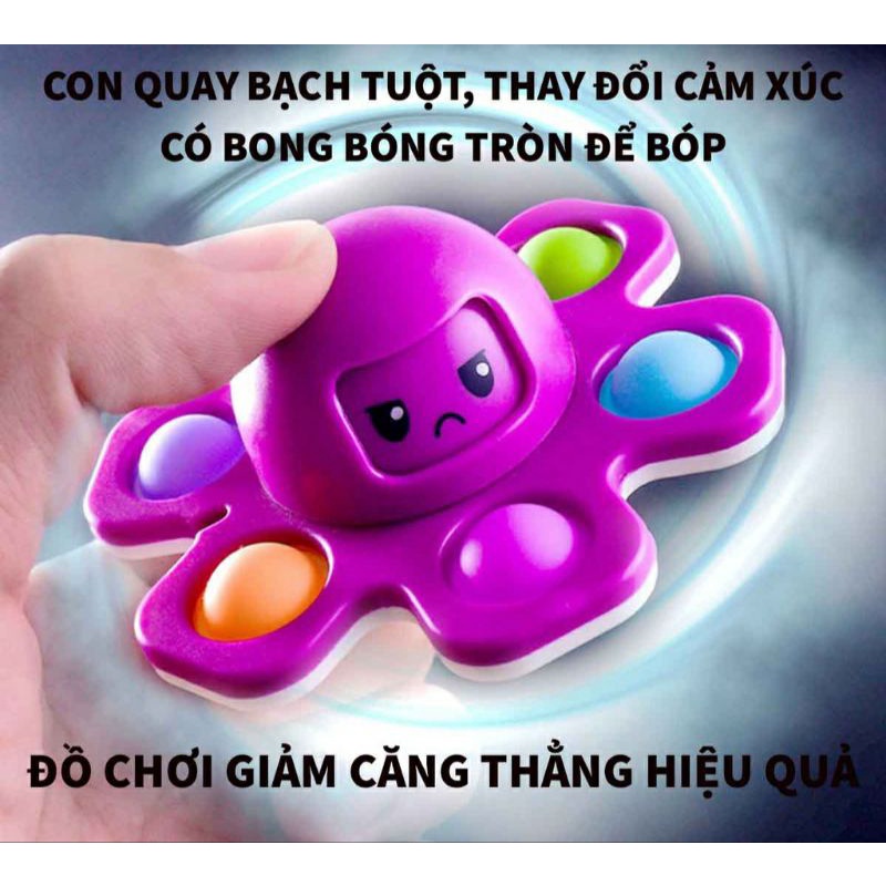 bạch tuộc pop it con xoay cảm xúc có dây đeo