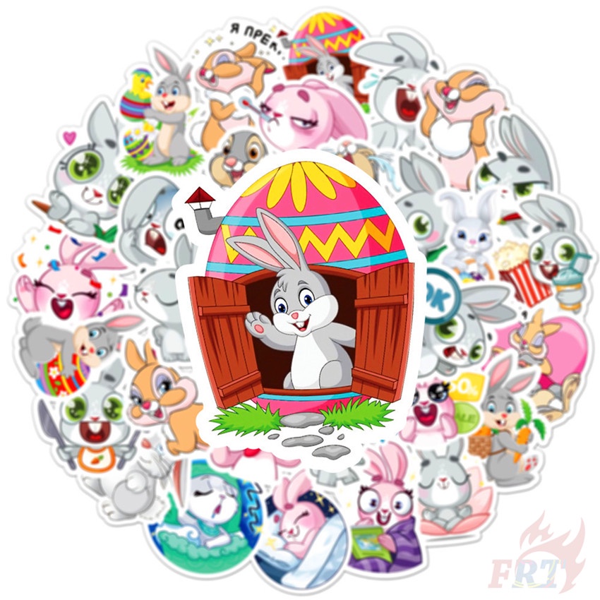 ❉ Cute Funny Rabbit Bunny Series 02 Stickers ❉ 50Pcs/Set DIY Fashion Waterproof Decals Doodle Stickers