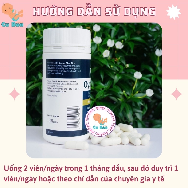 Tinh chất hàu biển úc Goodhealth Oyster Plus Zinc 60 viên bổ sung dưỡng chất và kẽm dồi dào tăng cường sinh lý nam giới