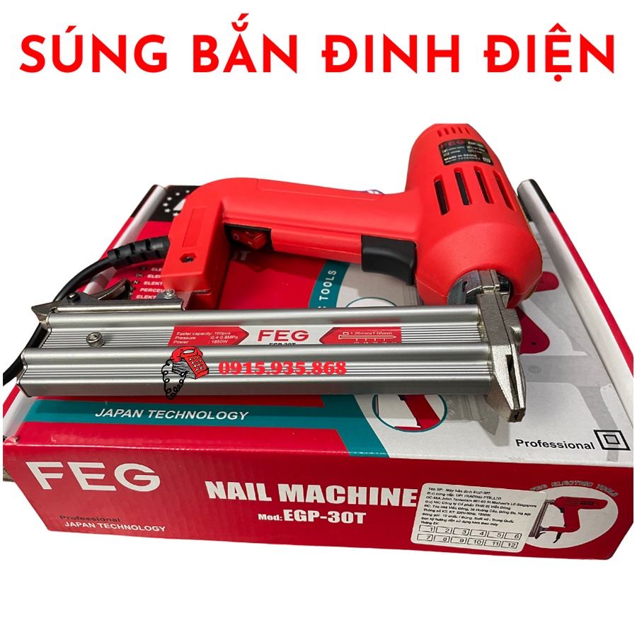 Súng bắn đinh, feg egp-30t công suất 1850w, bảo tín official store
