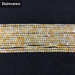 Chuỗi hạt tròn tự nhiên màu vàng 3mm dùng làm đồ trang sức DIY