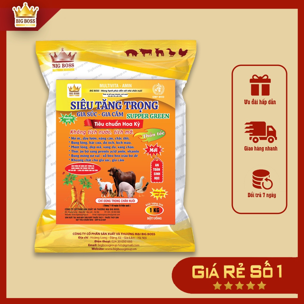 Vỗ béo gia súc, gia cầm - Siêu tăng trọng Big Boss 1kg