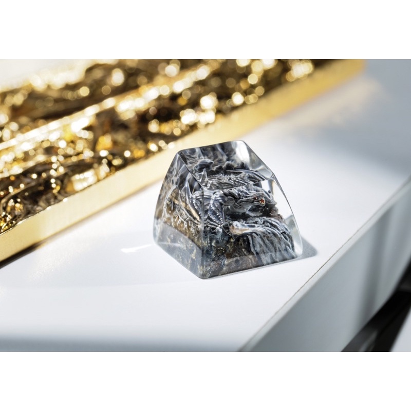 Nút bàn phím cơ Rồng Đen.Keycap resin Dragon Balck.Keycap Artisan
