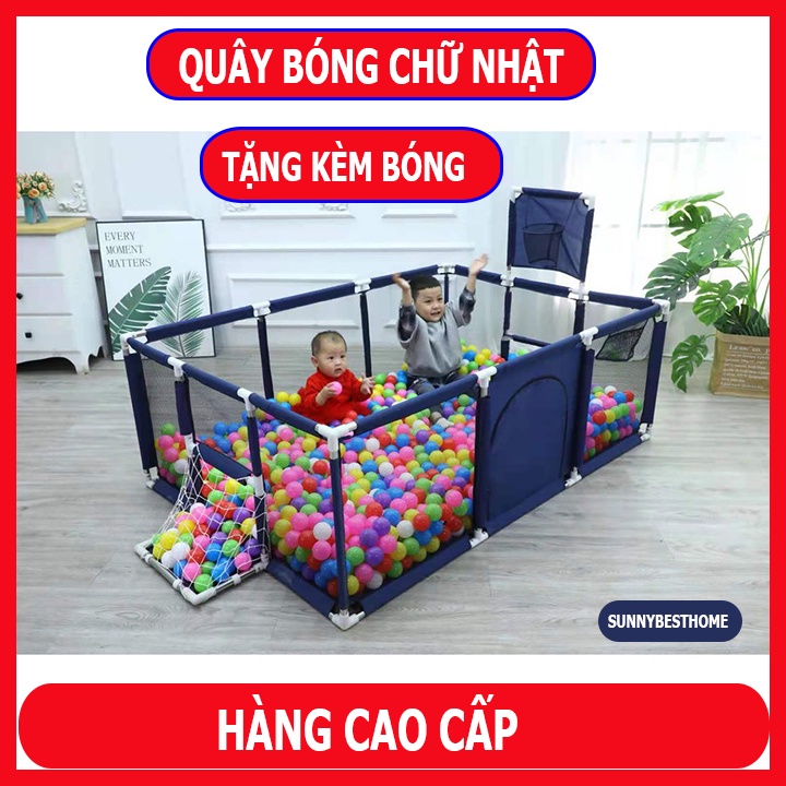 Quây bóng, quây cũi kiêm nhà bóng hình chữ nhật - HÀNG CAO CẤP[TẶNG 20 BÓNG]