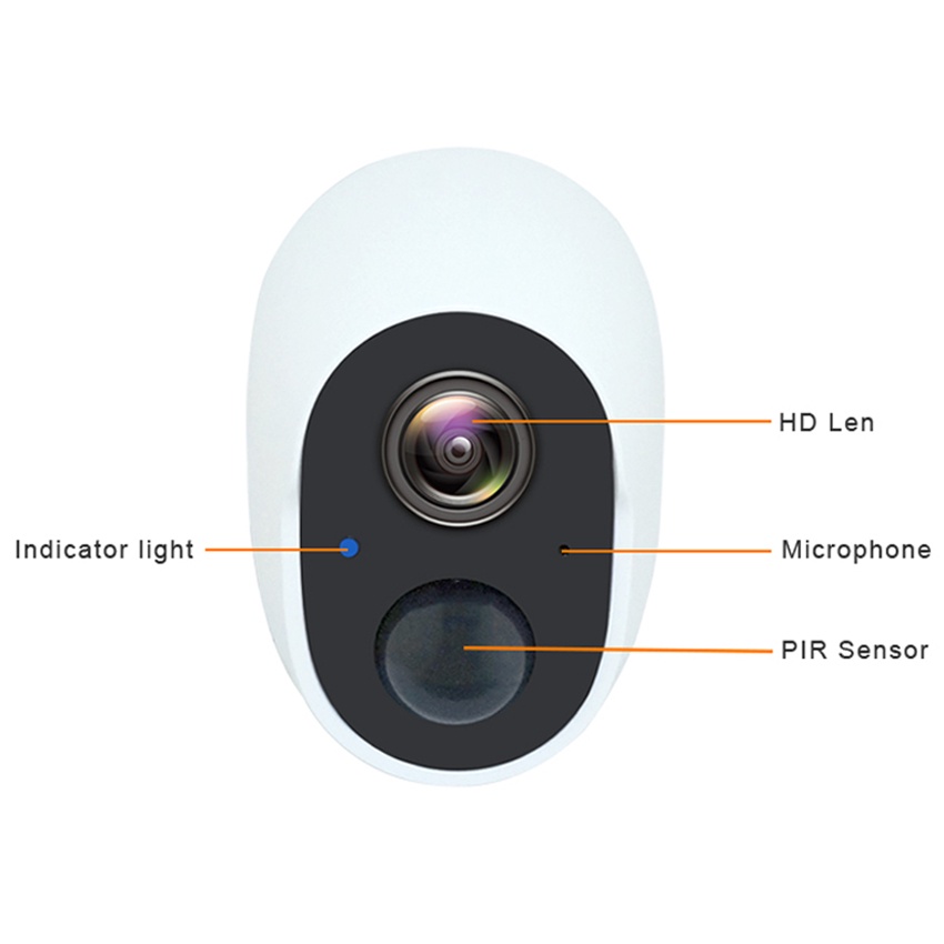 Pin 2MP 6000mAh IP65 Thông Minh IP WiFi Không Dây Có Thể Sạc Lại Dùng Trong Nhà Và Ngoài Trời Siren AS-IP821BH