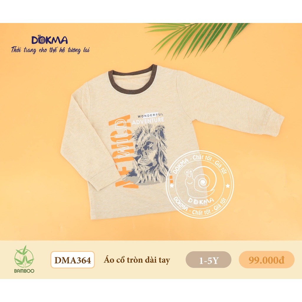 Dokma Áo dài tay cổ tròn sợi tre 1-5Y DMA364