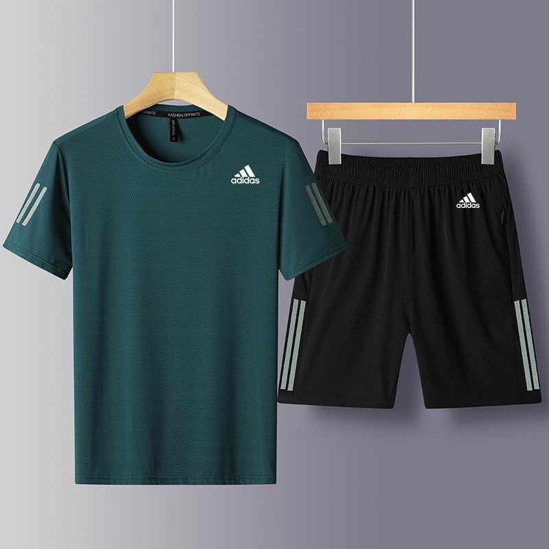 ADIDAS Set Đồ Thể Thao Ngắn Tay Phong Cách Năng Động Trẻ Trung Dành Cho Nam