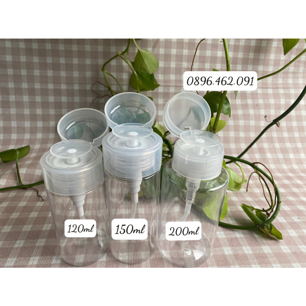 CHAI NHỰA NÚT NHẤN ĐỰNG MỸ PHẨM,LỌ CHIẾT NƯỚC TẨY TRANG, CHAI TONER 120ML/150ML/200ML