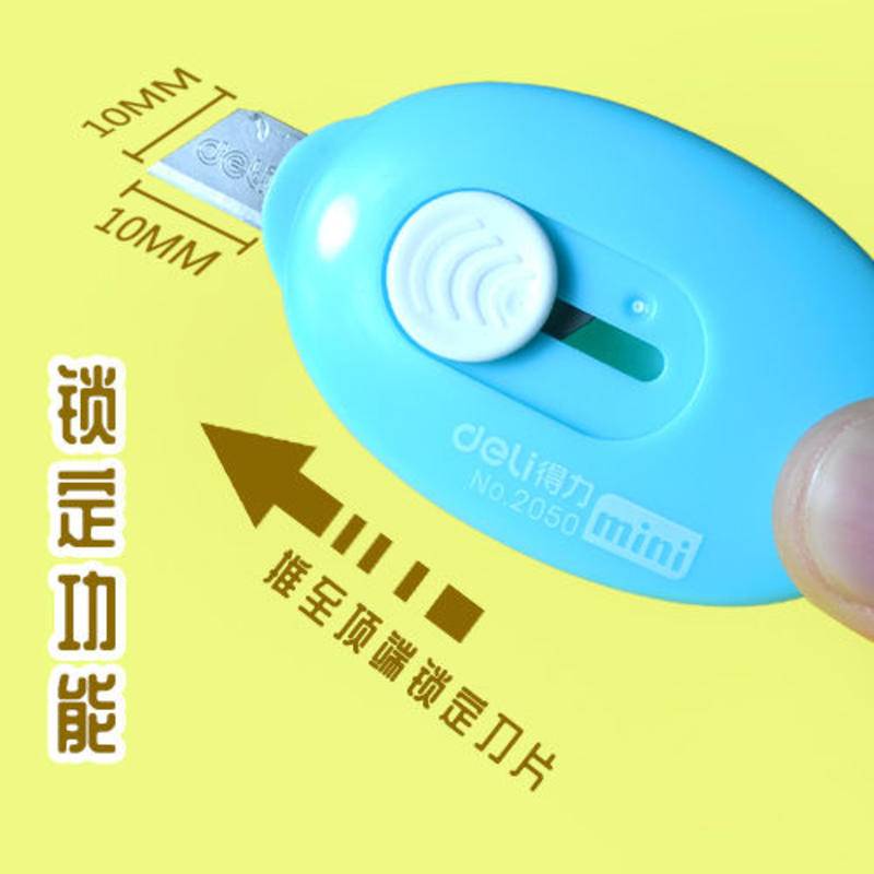 ⭐ iLado ⭐ Dao tiện ích dao mini Dao Rọc Giấy Bỏ Túi Mini hình trái xoan móc khoá cute anime In Họa Tiết Hoạt Hình chất lượng cao Tiện Lợi Cuộn Rút dụng cụ mở thùng carton trang trí di động