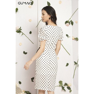Đầm nữ bi nơ eo GUMAC MS12090_TRANG