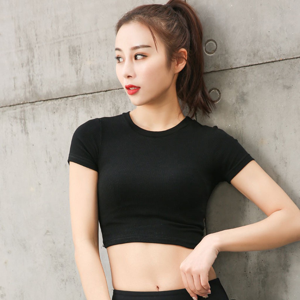 Áo Croptop tập thể thao ôm body SIÊU TÔN DÁNG, co giãn, thấm hút mồ hôi tốt