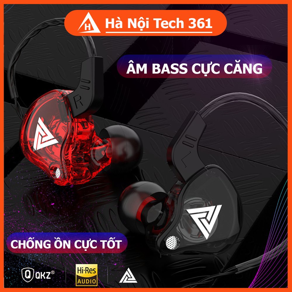 Tai nghe có dây nhét tai gaming chính hãng chống ồn tốt âm thanh HiFi 8D chơi game ngon QKZ- AK6