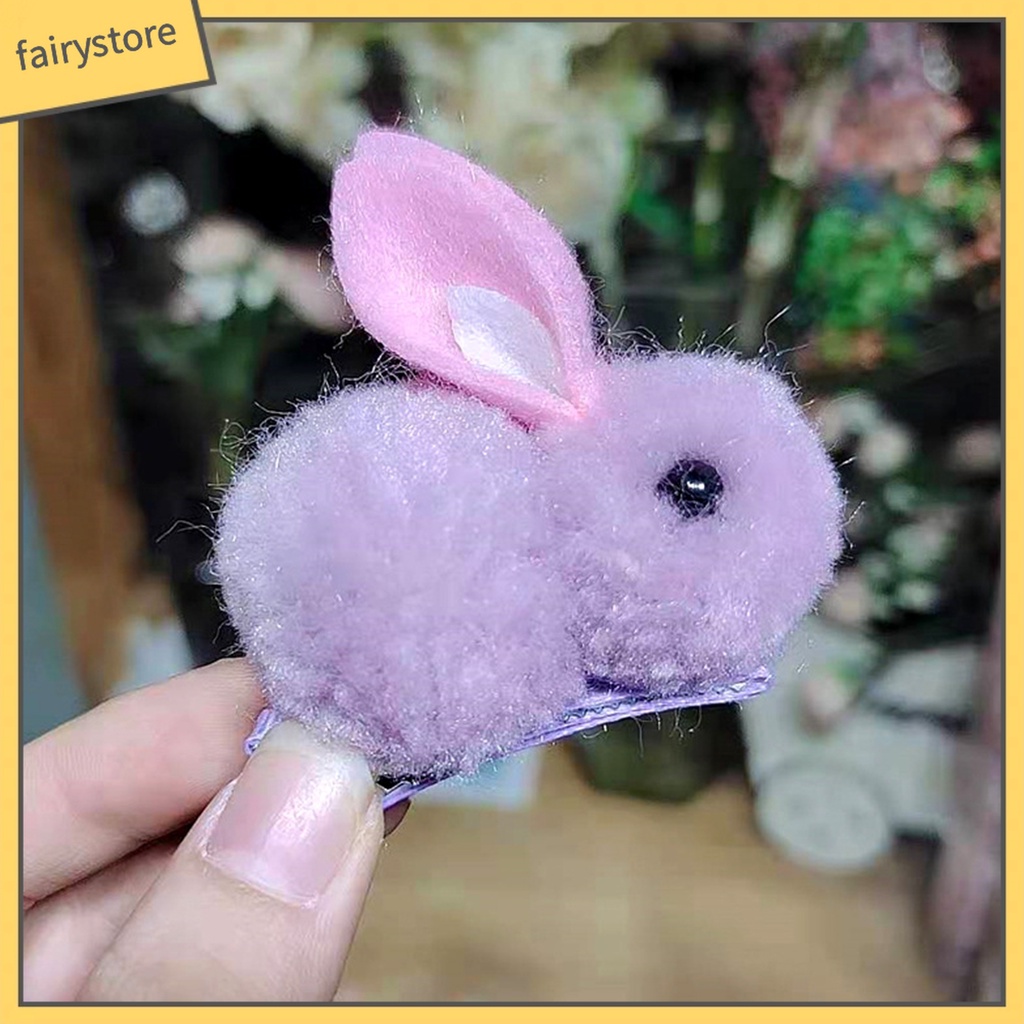 Kẹp Tóc Hình Thỏ Hoạt Hình Nhiều Màu Sắc Tiện Dụng Cho Bé