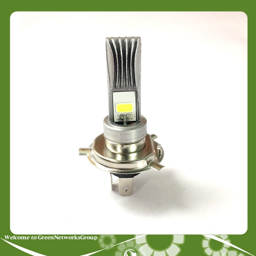 Đèn pha led chân H4 Rãnh 2 tim ánh sáng trắng vàng Greennetworks