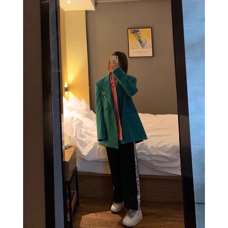 ÁO BLAZER OVERSIZE PEACEBIRD MÀU TREND XANH CỔ VỊT CỰC HOT 2022