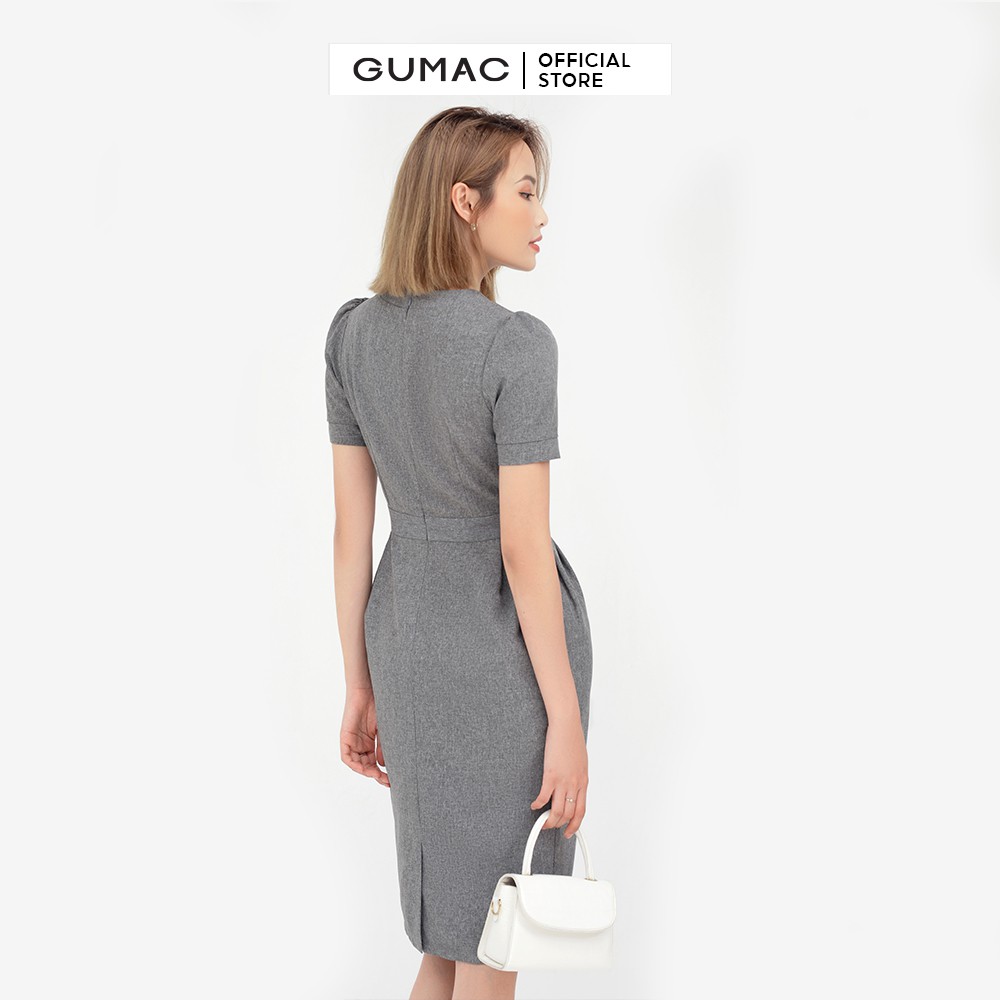 [Mã WABRGU55 giảm 12% đơn 99K] Đầm ôm body nữ xếp ly eo GUMAC tôn dáng quyến rũ DC04063 | BigBuy360 - bigbuy360.vn