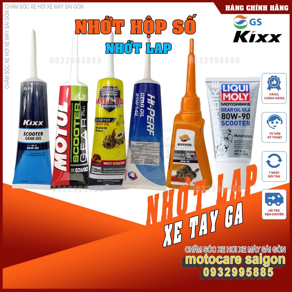 Bộ sản phẩm Dầu nhớt lap nhớt hộp số các loại motul repsol nanol usa liqui kixx total 80W90 85W140