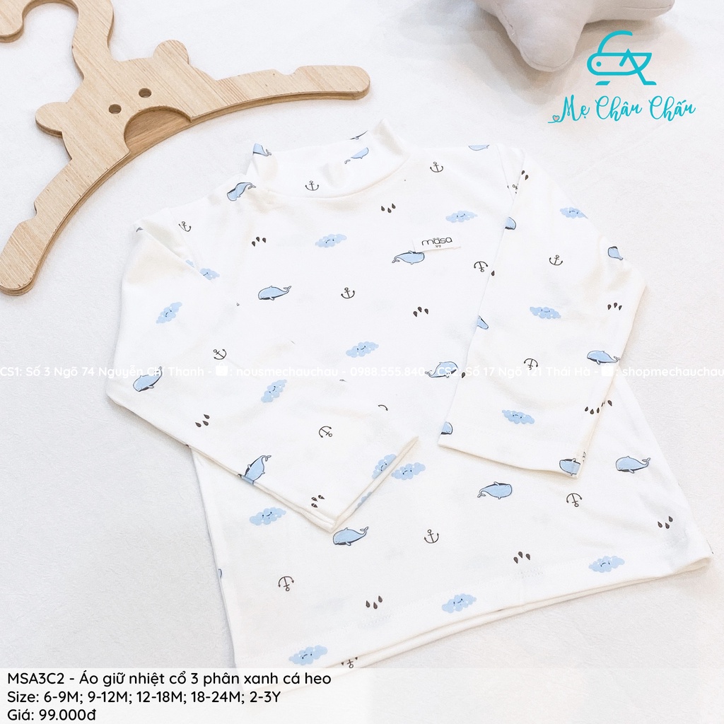 Áo giữ nhiệt cổ 3 phân Makoto thu đông mỏng cho bé trai bé gái Masa