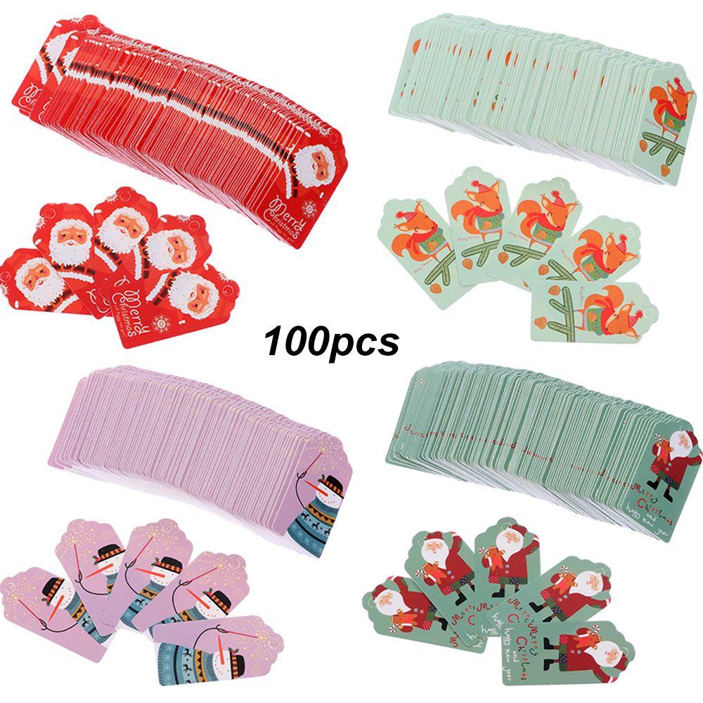Set 100 Thẻ Giấy Kraft Trang Trí Giáng Sinh
