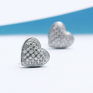 Bông tai bạc Simple Heart
