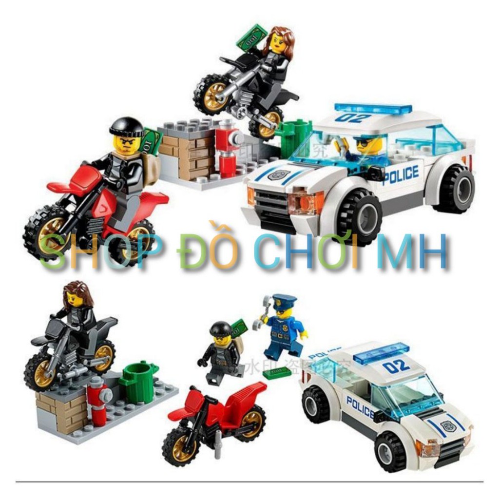 đồ chơi lego xếp hình lắp ráp bela urban 10417 - xe cảnh sát truy đuổi trộm