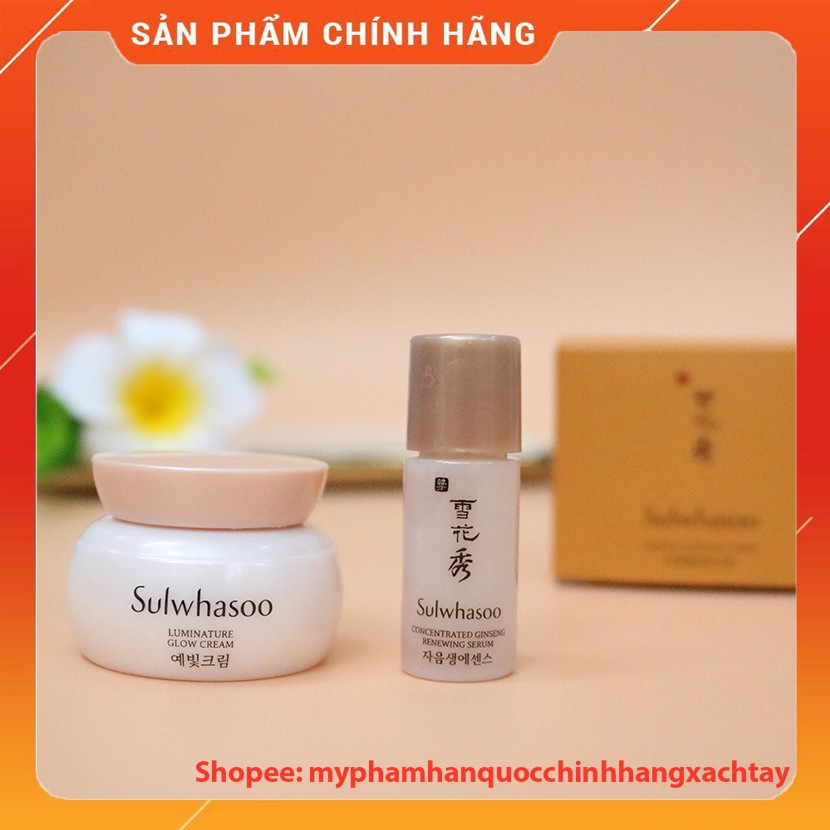 [DATE 2023] Set tinh chất serum nhân sâm Sulwhasoo serum 4ml và Kem dưỡng tinh chất hạt mơ Sulwhasoo 5ml