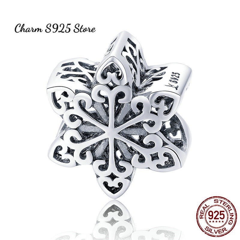 CHARM HOA TUYẾT TRẮNG BẠC S925 HÀNG CHÍNH HÃNG CAO CẤP