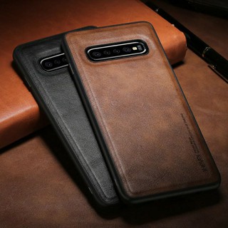 Ốp lưng X-level da cho Samsung S10 Plus S20 plus s21 plus ultra viền dẻo chống sốc sang trọng