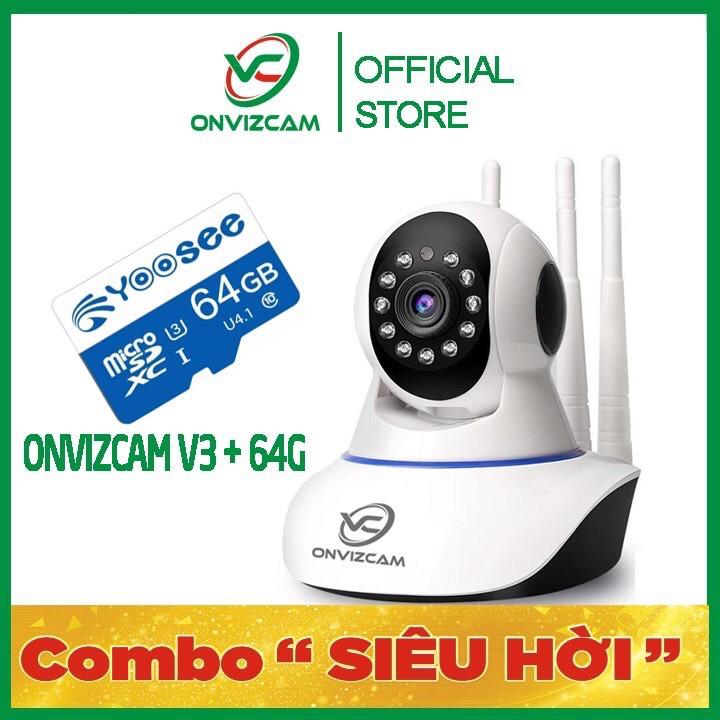 [COMBO SALE] Camera ONVIZCAM V3 kèm thẻ 64G giá nhà phân phối bản nâng cấp tốt hơn yoosee mới nhất 2021