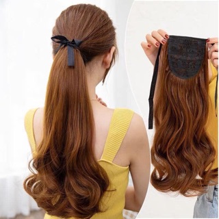 Tóc giả cột xoăn gợn nhẹ