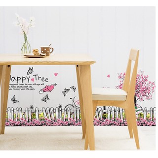 Decal Dán Chân Tường Hoa Cây Tím
