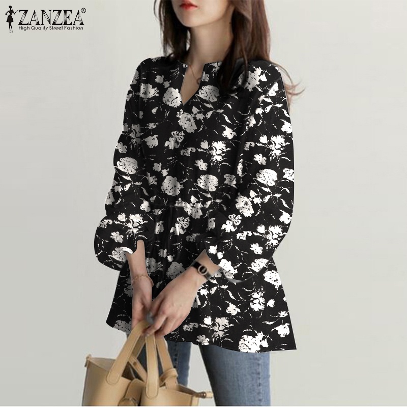 Zanzea Áo Nữ Tay Dài Cổ Chữ V Rút Dây Thời Trang Thanh Lịch