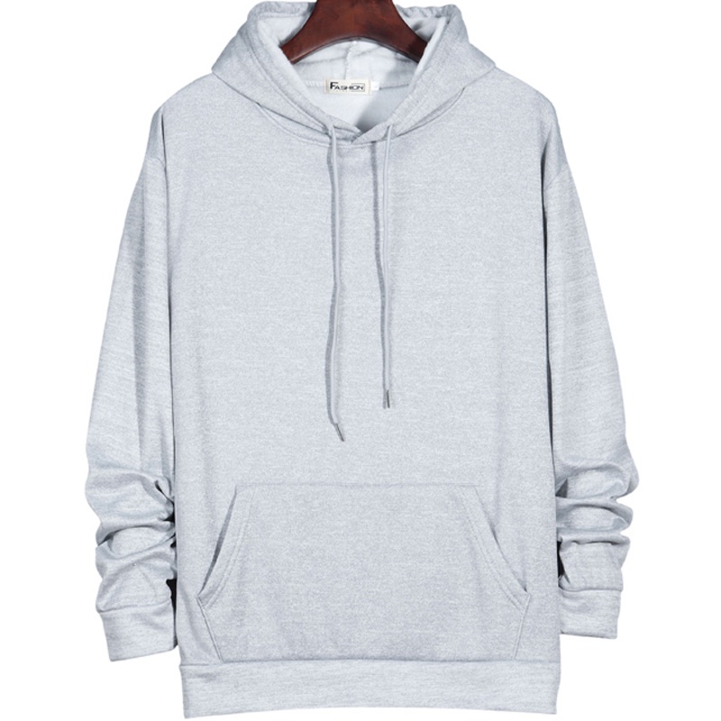 Áo hoodie tay dài dáng rộng màu trơn đơn giản thời trang Hàn Quốc cho nam