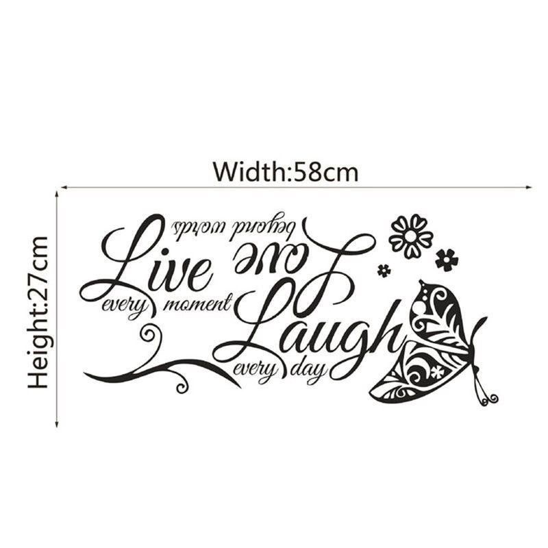 Miếng dán tường vinyl hình chữ LIVE LAUGH LOVE dễ thương , dễ chùi rửa