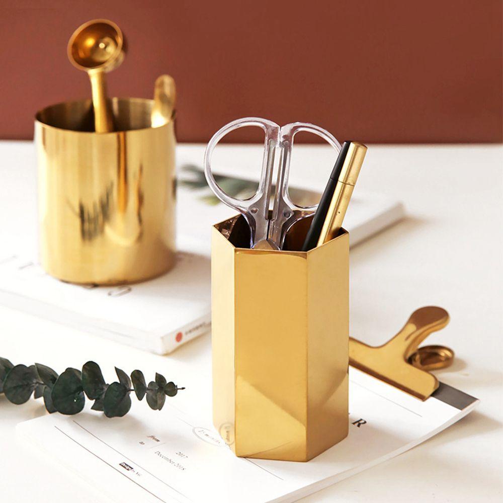 Giá Đỡ Bút Bằng Thép Không Gỉ Hình Lục Giác Thanh Lịch Sắp Xếp Gọn Gàng