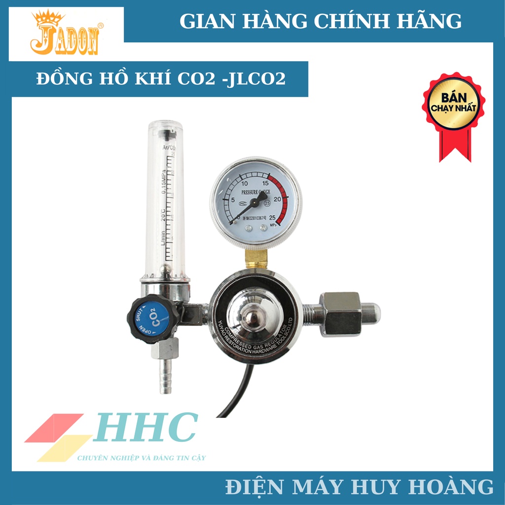 Đồng hồ CO2 hiệu Jadon dùng cho máy hàn mig loại cao cấp 36v và 220v