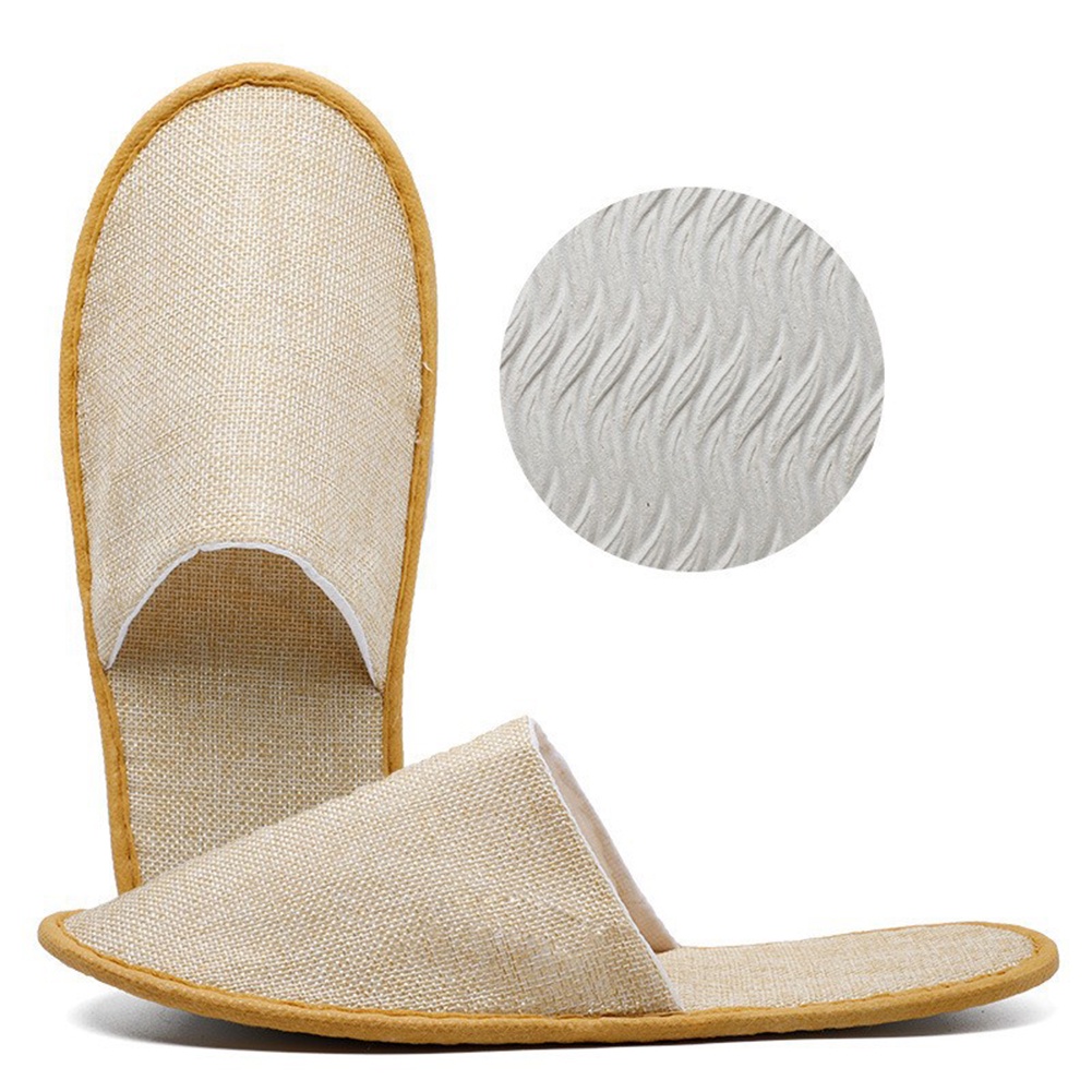 All-match Portable Solid Color Disposable Slippers Cotton And Linen Hotel Men's Women's Slipper