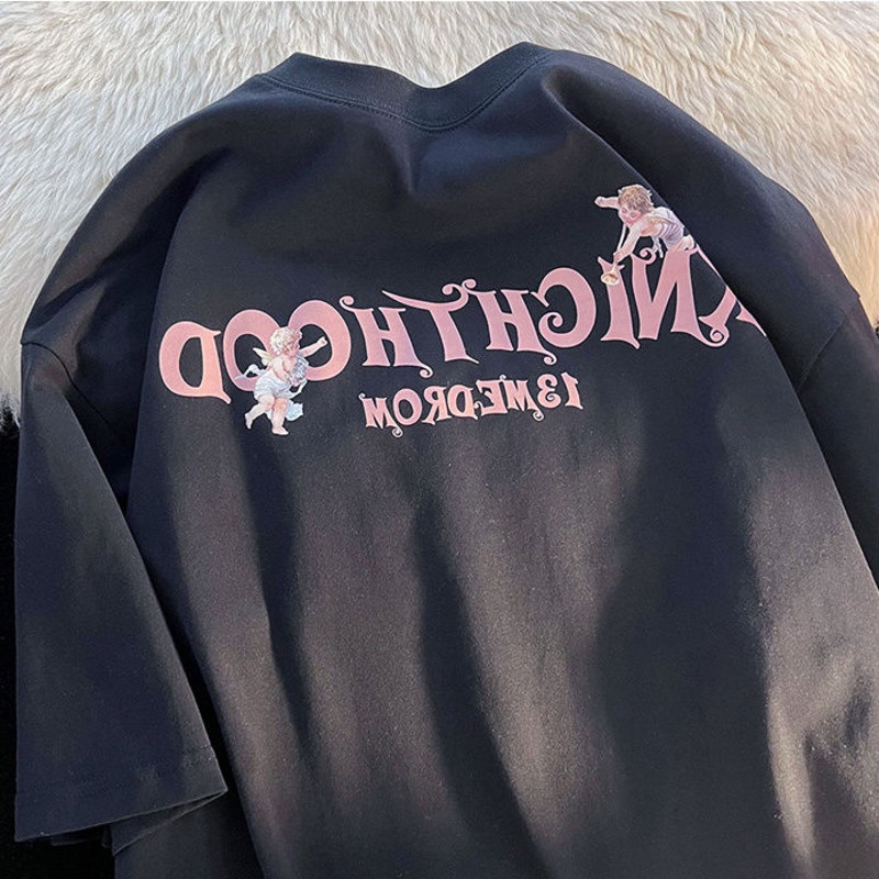 Áo Thun Tay Ngắn Cổ Tròn In Hình Bướm Dễ Thương Thời Trang Mùa Hè Cho Nữ