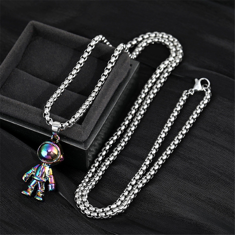 Vòng cổ mặt hình phi hành gia nhiều màu sắc thời trang sành điệu cho nam/nữ Yanqueens Đồ trang sức