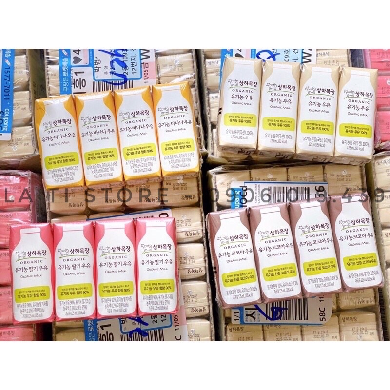 Date 2024 Sữa Tươi SANGHA Organic Hàn Bổ Sung DHA & EPA 125ml hộp