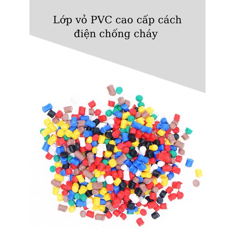 5m Dây Điện Đơn Mềm 0,5mm Lucky Sun Lõi Đồng Các Loại, dây điện chịu nhiệt, cáp hạ thế